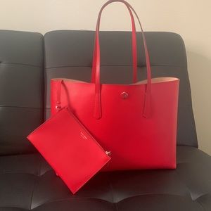 Kate spade handbag and wallet set, red, 11” height, 17” width, 5” depth